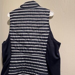 Maurices Navy and White Striped Quilted Vest